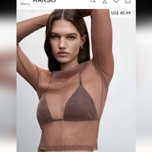 Semi-transparent lurex t-shirt